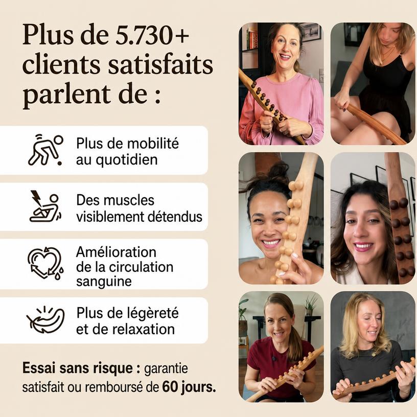 Sereno Bâton Gua Sha thérapeutique en bois